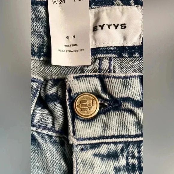 NWT EYTYS “solstice” slim straight cotton 5 pocket indigo blue denim jean 24 - Picture 5 of 6